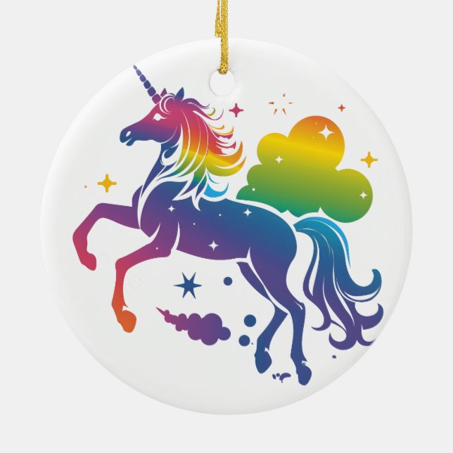 Enhetlig utformning av Rainbow färgad Julgransprydnad Keramik (Baksidan)