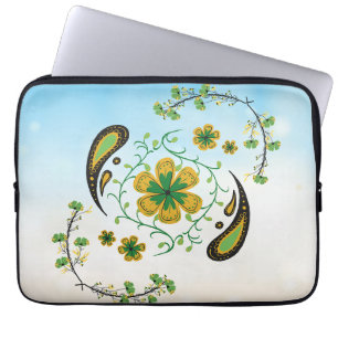 Enhetsblomning – Fredlig grön-gul harmoni Laptop Fodral
