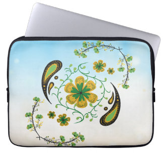Enhetsblomning – Fredlig grön-gul harmoni Laptop Fodral