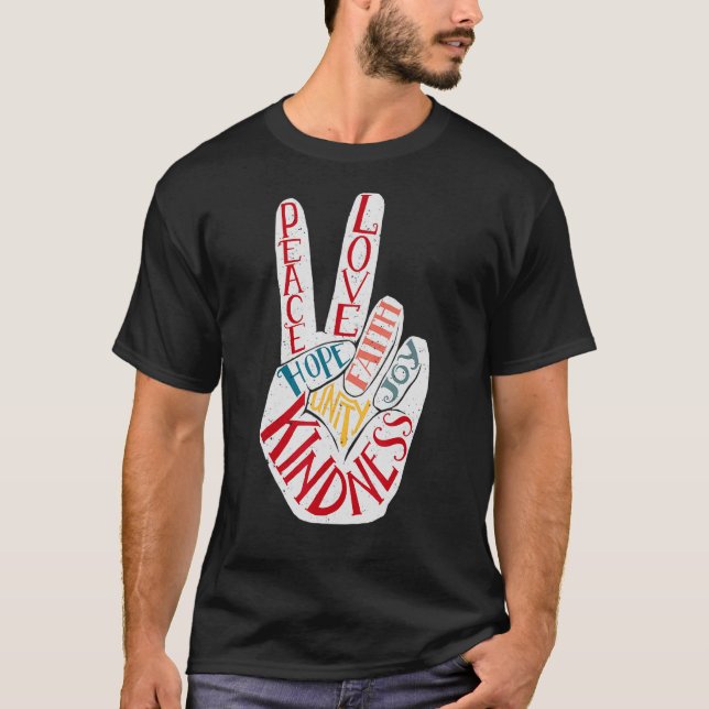 Enhetsdag för fredsskyltar Välj typ av Daisy Unity T Shirt (Framsida)