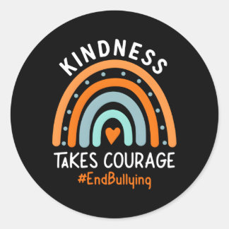Enhetsdagen Orange Kindness tar modet End Bullyi Runt Klistermärke