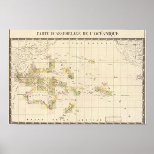 Enhetskarta av Oceania Poster