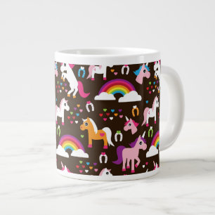 enhörniga regnbågsungar, bakgrundstest jumbo mugg