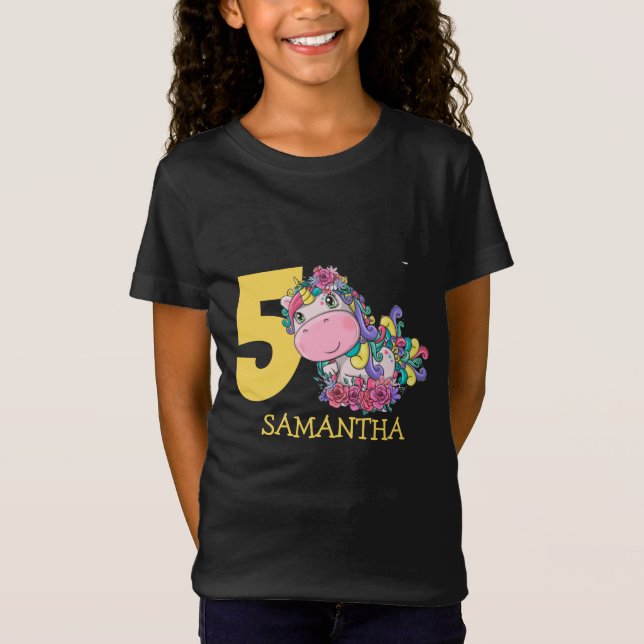 Enhörning 5-årsdag  T-Shirt (Framsida)
