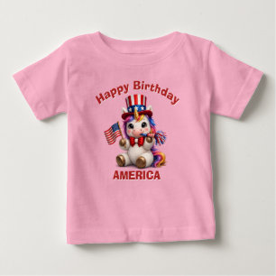 Enhörning (6a) Patriotisk barn t-shirt