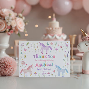 Enhörning äng Pastell Rosa Guld Tack Kort