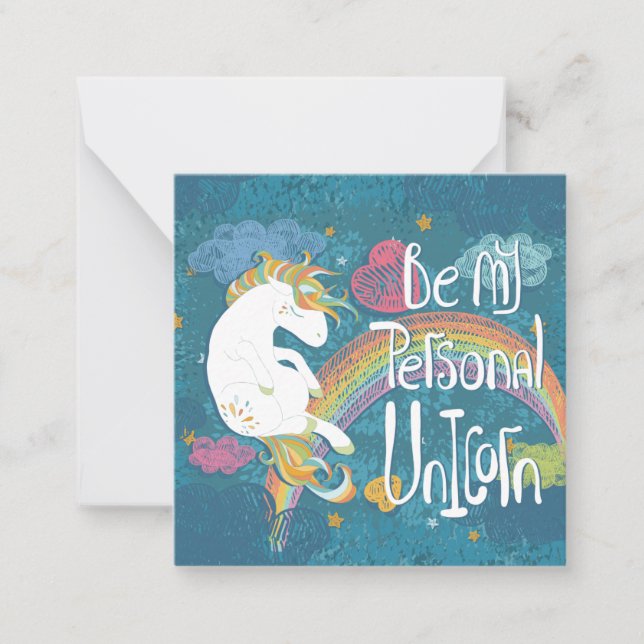 Enhörning Anteckningskort (Framsida)