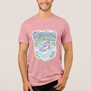 Enhörning Återupplivas med gnistrande Premium Vect T Shirt
