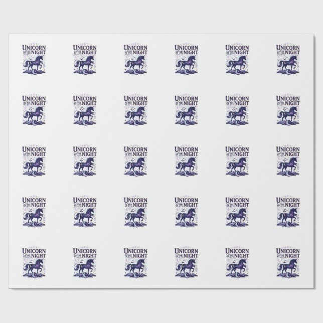Enhörning av Nattens Grafiska Design Zazzle Design Presentpapper (Platt)