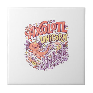 Enhörning Axolotl Enhörning Splash Whimsical Vit B Kakelplatta