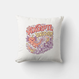 Enhörning Axolotl Enhörning Splash Whimsical Vit B Kudde