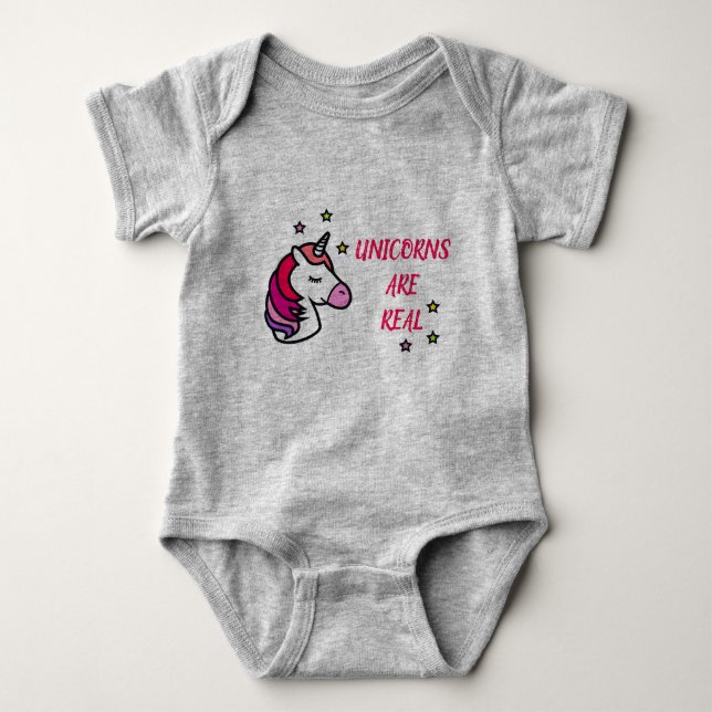 Enhörning baby bodysuit t shirt (Framsida)