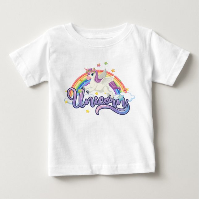 Enhörning Baby Regnbåge Tröja (Framsida)