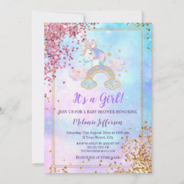 Enhörning Baby Shower Inbjudningar