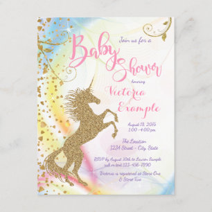 Enhörning Baby Shower Inbjudningar