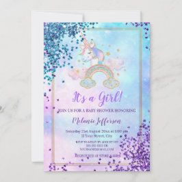 Enhörning Baby Shower Inbjudningar