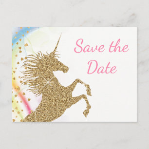 Enhörning Baby Shower Save The Date Postkort Meddelande Vykort