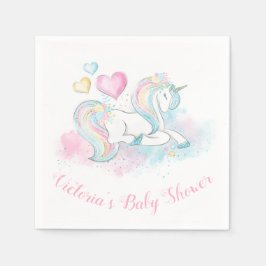 Enhörning Baby Shower Servetter