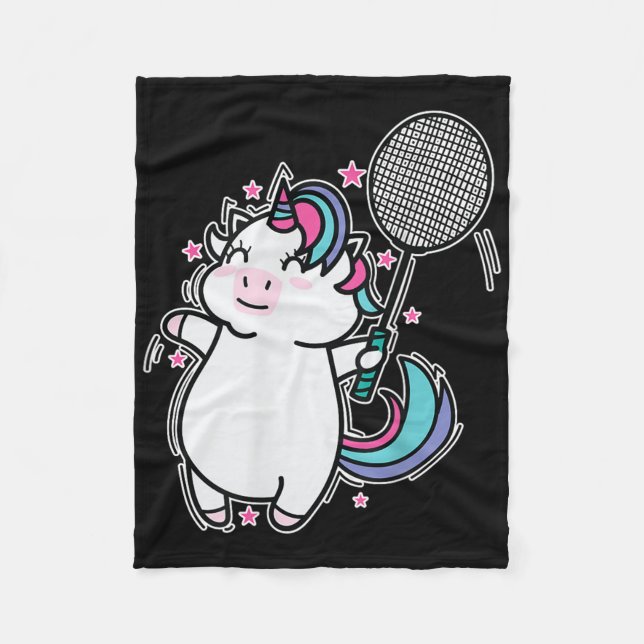 Enhörning Badminton  Fleecefilt (Framsidan)