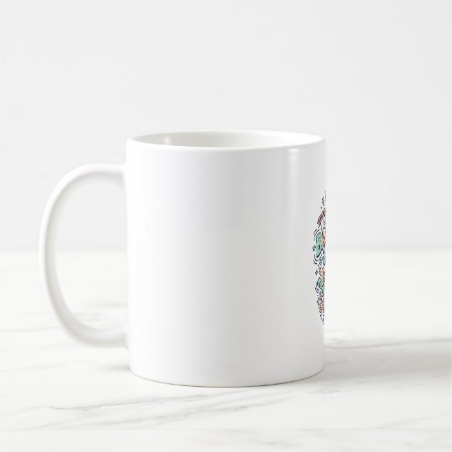 Enhörning Baseballhorn Kraft Kawaii Vektordesign_1 Kaffemugg (Vänster)