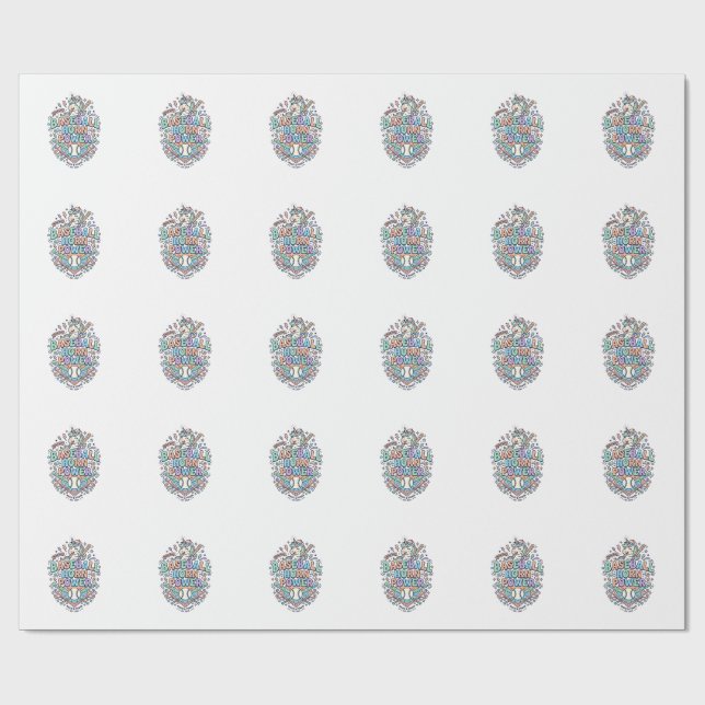 Enhörning Baseballhorn Kraft Kawaii Vektordesign_1 Presentpapper (Platt)