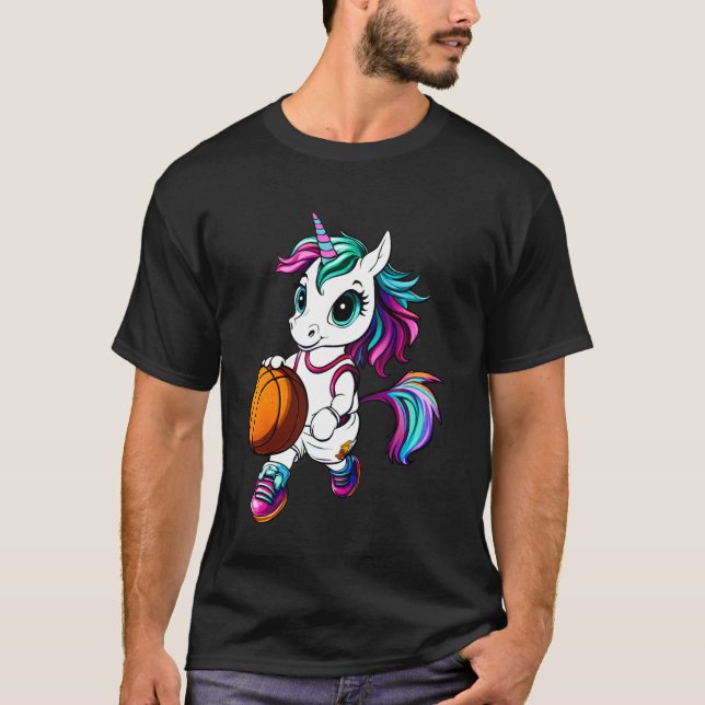 Enhörning Basket T Shirt (Framsida)