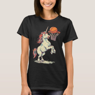 Enhörning Basketboll Spelare Sketll Fan  T Shirt