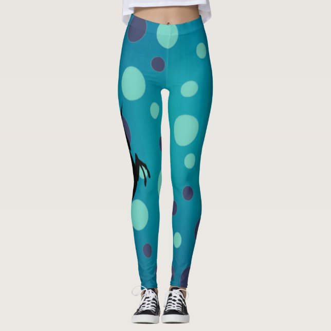 Enhörning Blå Leggings (Framsida)