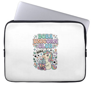 Enhörning Boba Enhörning Klubb Kawaii Typografi De Laptop Fodral