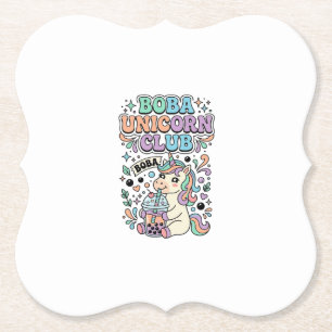 Enhörning Boba Enhörning Klubb Kawaii Typografi De Underlägg Papper