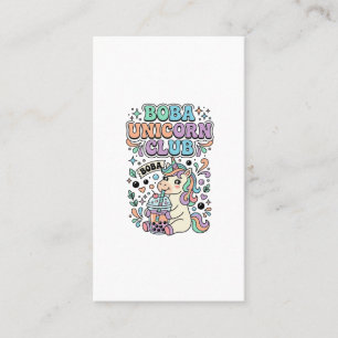 Enhörning Boba Enhörning Klubb Kawaii Typografi De Visitkort