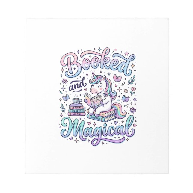 Enhörning Bokad och Magisk Gåvaidé Typografi De Anteckningsblock (Framsida)