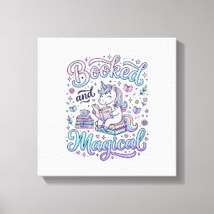 Enhörning Bokad och Magisk Gåvaidé Typografi De Canvastryck