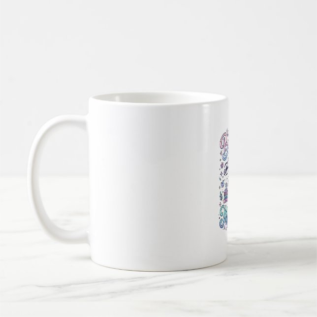 Enhörning Bokad och Magisk Gåvaidé Typografi De Kaffemugg (Vänster)