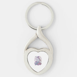 Enhörning Boo-enhörning Premium Vektor Vektor Desi Twisted Heart Silverfärgad Nyckelring