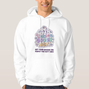 Enhörning Boogie Natt Fet Typografi Grafisk T-Shir Hoodie