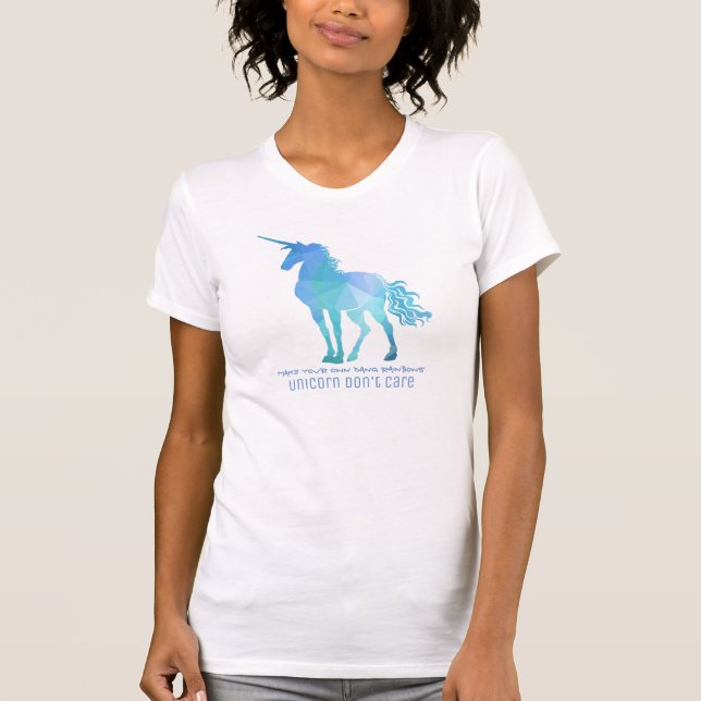 Enhörning Bryr Sig Inte T-shirt (Framsida)