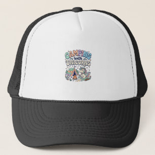 Enhörning Camping med Enhörningar Kawaii Klistermä Keps