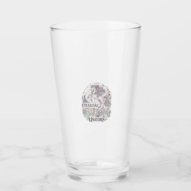 Enhörning Celestial Bloom Enhörning Premium Vector Glaskopp (Framsida)