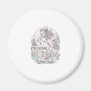 Enhörning Celestial Bloom Enhörning Premium Vector Magnet