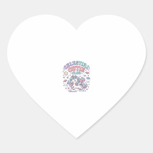 Enhörning Celestial Cutie Club Retro Stil Produkt Hjärtformat Klistermärke