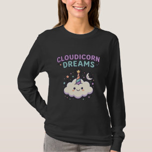 Enhörning Cloudicorn Drömmar Trendig Grafisk T-Shi T Shirt