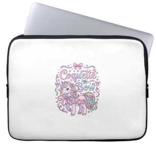 Enhörning Coquette Bow Enhörning Söt Pastell Grafi Laptop Fodral