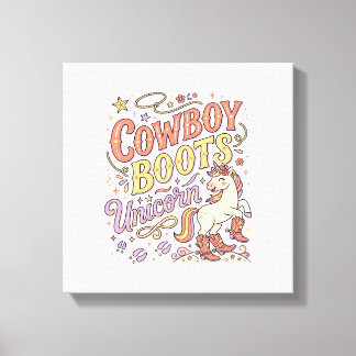 Enhörning Cowboy Stövlar Enhörning Whimsical Zazzl Canvastryck