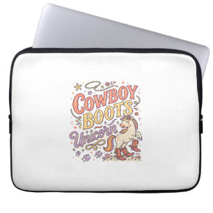 Enhörning Cowboy Stövlar Enhörning Whimsical Zazzl Laptop Fodral