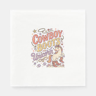Enhörning Cowboy Stövlar Enhörning Whimsical Zazzl Pappersservett