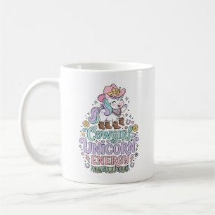 Enhörning Cowgirl Enhörning Energi Söt Pastell Pro Kaffemugg
