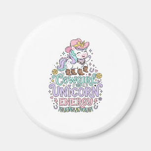 Enhörning Cowgirl Enhörning Energi Söt Pastell Pro Magnet