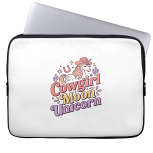 Enhörning Cowgirl Måne Enhörning Whimsical Merch D Laptop Fodral