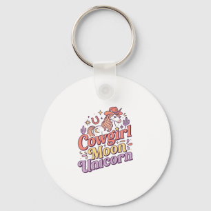 Enhörning Cowgirl Måne Enhörning Whimsical Merch D Nyckelring